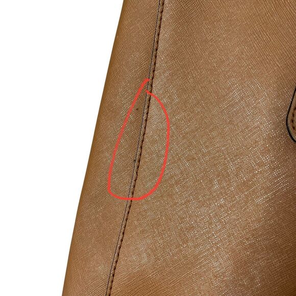 Michael Kors Jet Set Travel Tote Brown Safiano Leather Luggage One Size - Picture 9 of 15